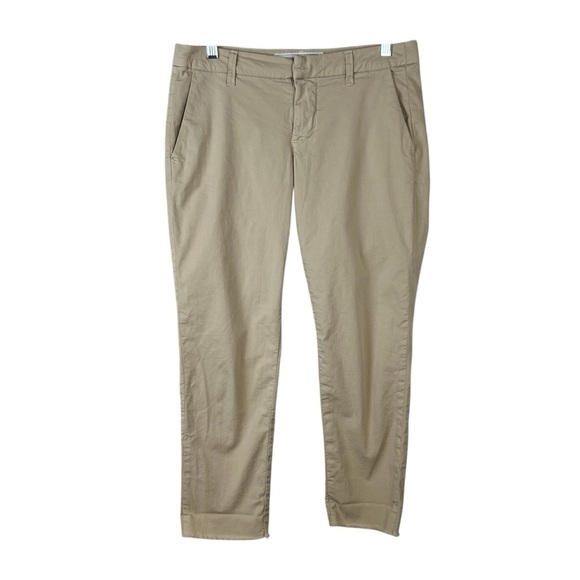 Frank & Eileen Wicklow Italian Chino Khaki Crop Pants - Picture 1 of 5